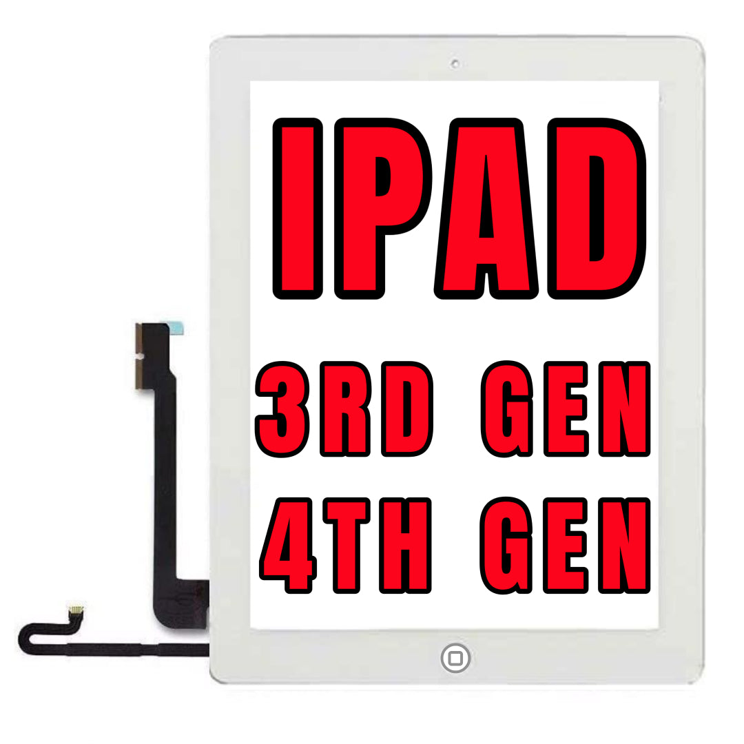 For iPad 3 / iPad 4 Digitizer Glass Replacement (With Home Button Pre-Installed) (White)