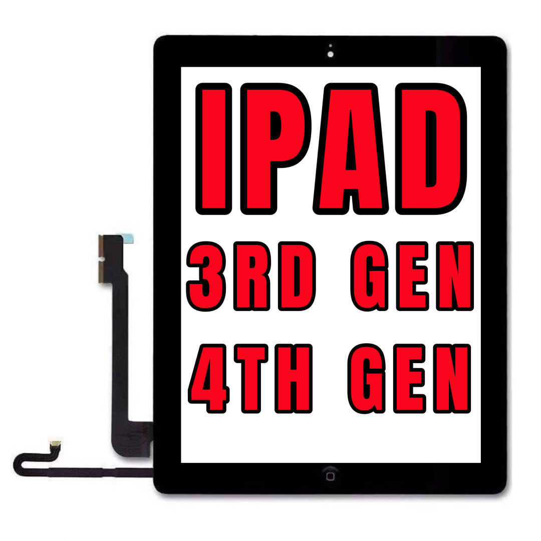 For iPad 3 / iPad 4 Digitizer Glass Replacement (With Home Button Pre-Installed) (Black)