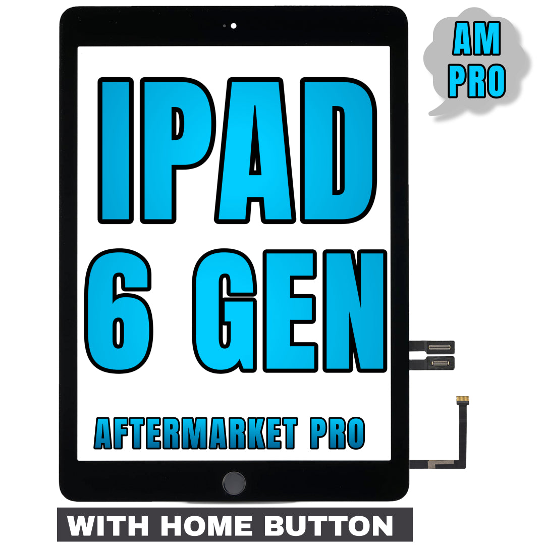 For iPad 6th Gen Digitizer Glass Replacement (With Home Button Pre-Installed) (Aftermarket Pro) (Black)