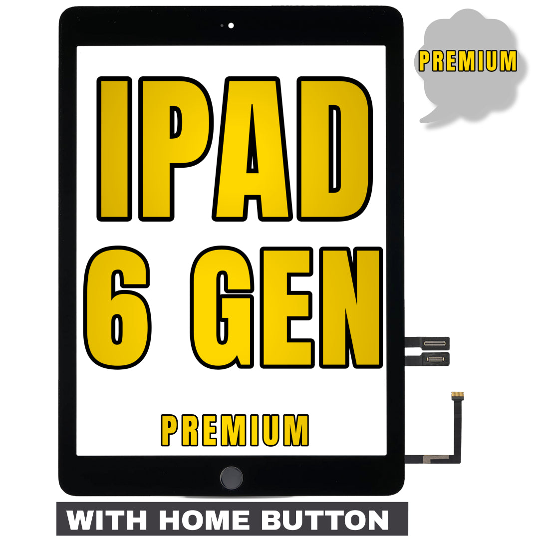 For iPad 6th Gen Digitizer Glass Replacement (With Home Button Pre-Installed) (Premium) (Black)