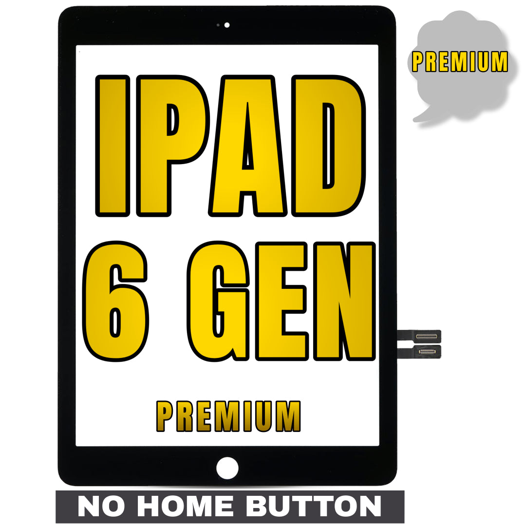 For iPad 6th Gen Digitizer Glass Replacement (No Home Button Installed) (Premium) (Black)