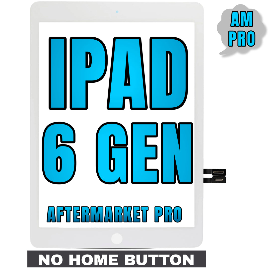 For iPad 6th Gen Digitizer Glass Replacement (No Home Button Installed) (Aftermarket Pro) (White)