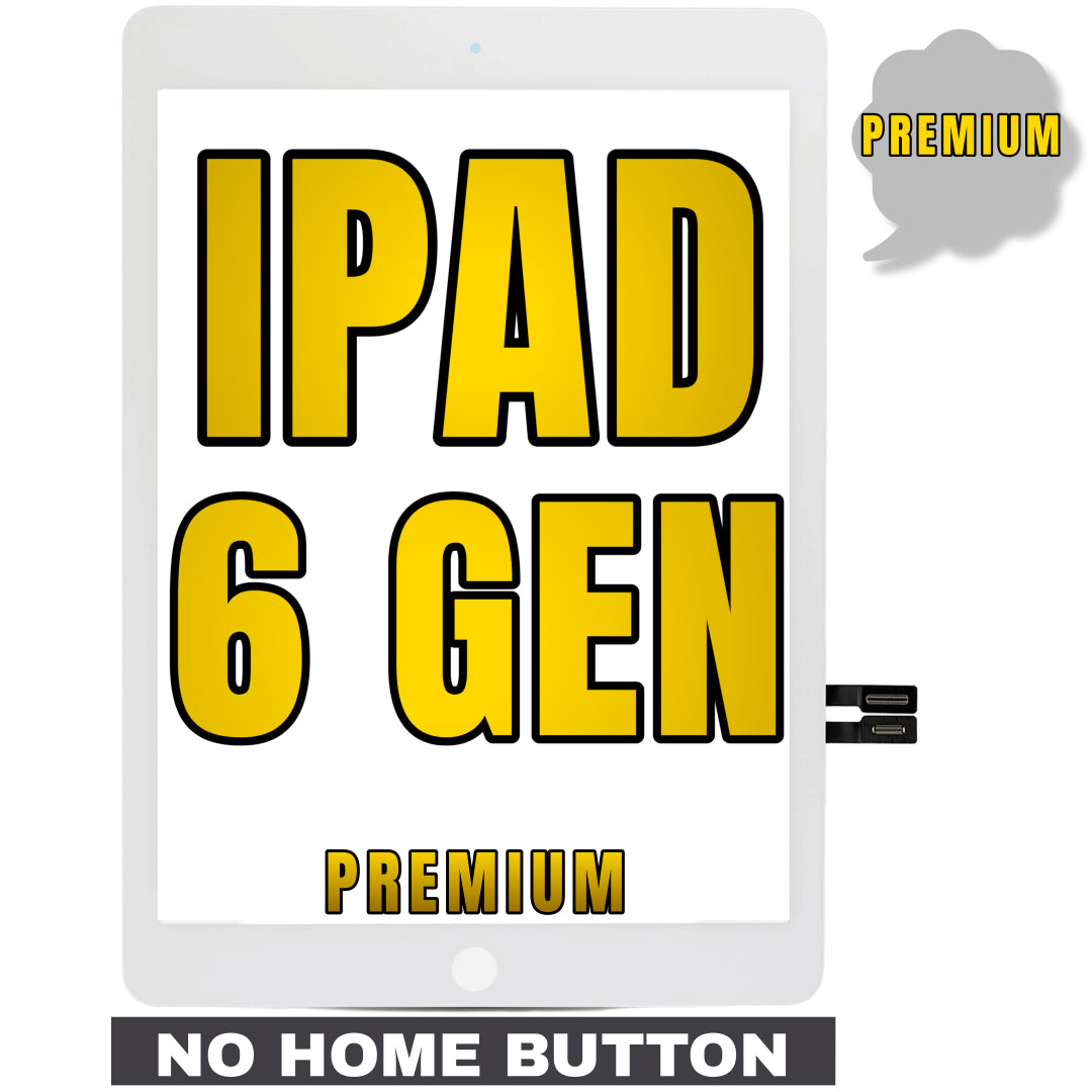 For iPad 6th Gen Digitizer Glass Replacement (No Home Button Installed) (Premium) (White)