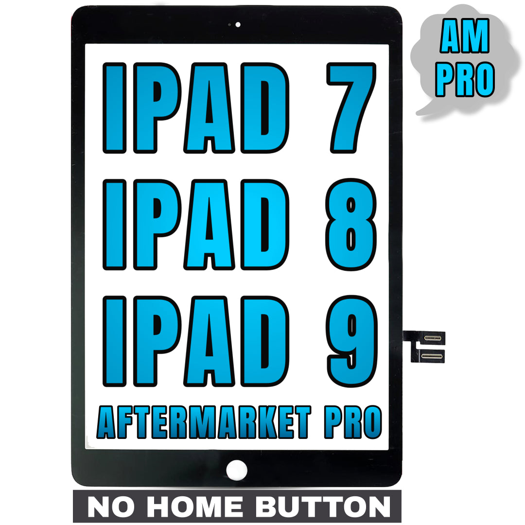 For iPad 7th / 8th / 9th Gen (10.2) Digitizer Glass Replacement (No Home Button Installed) (Aftermarket Pro) (Black)