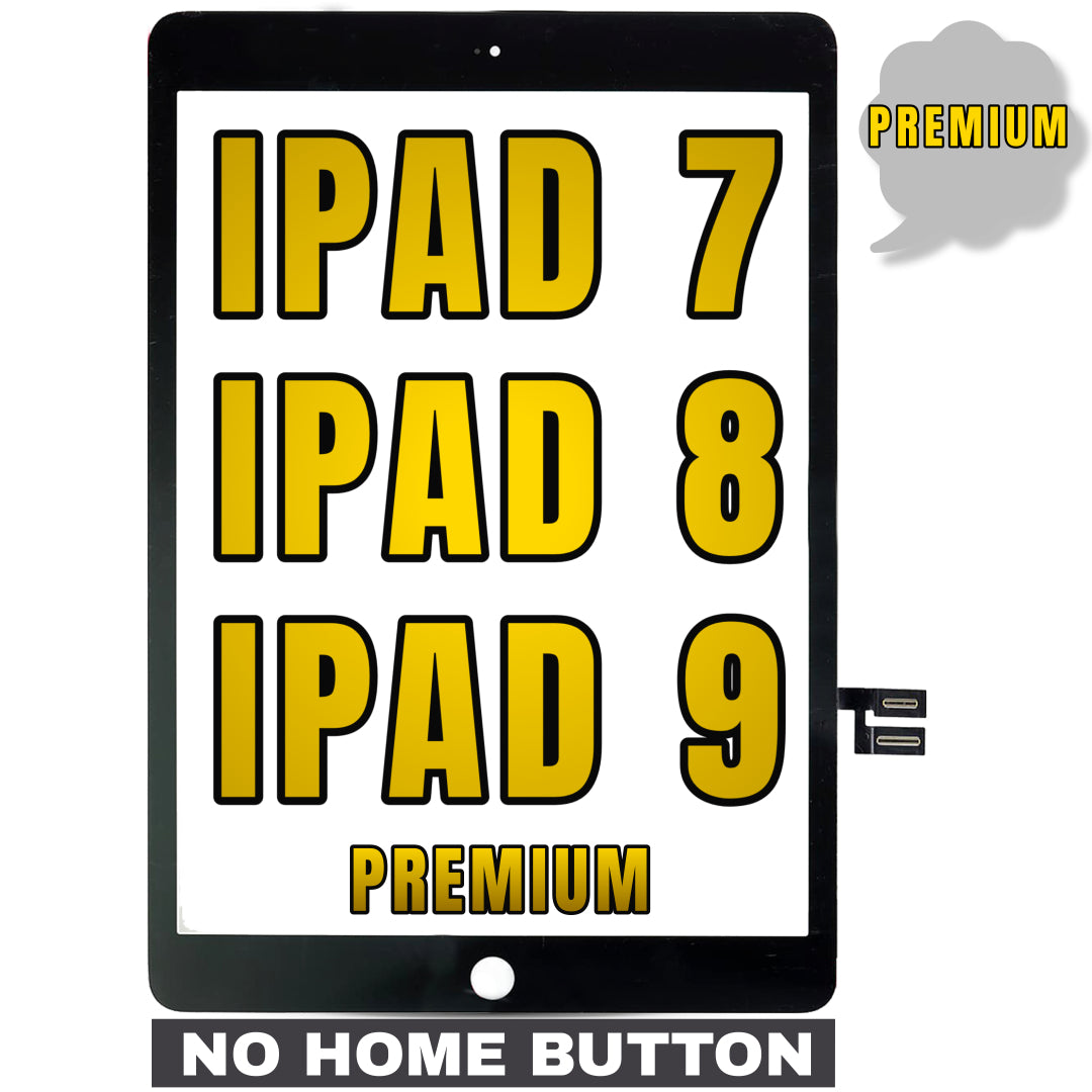 For iPad 7th / 8th / 9th Gen (10.2) Digitizer Glass Replacement (No Home Button Installed) (Premium) (Black)