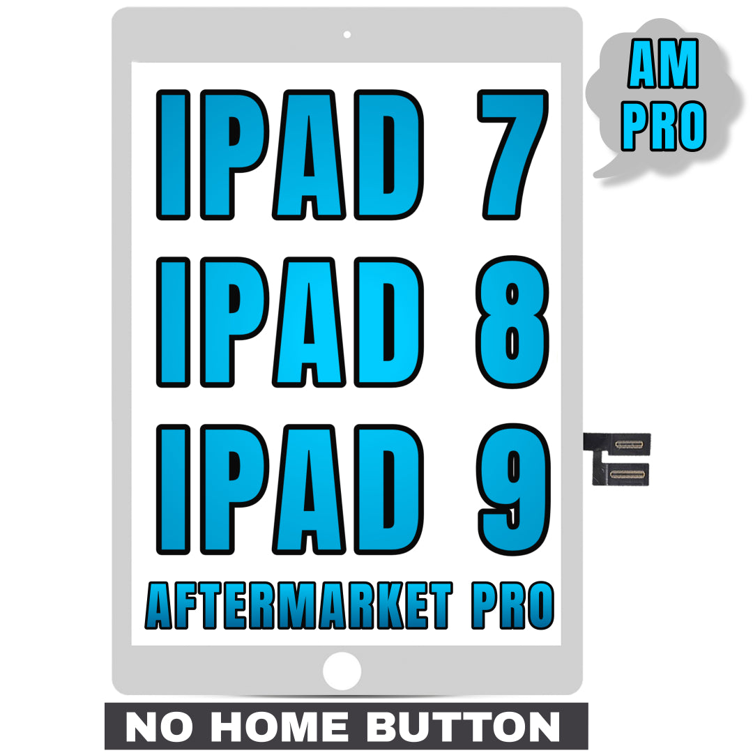 For iPad 7th / 8th / 9th Gen (10.2) Digitizer Glass Replacement (No Home Button Installed) (Aftermarket Pro) (White)