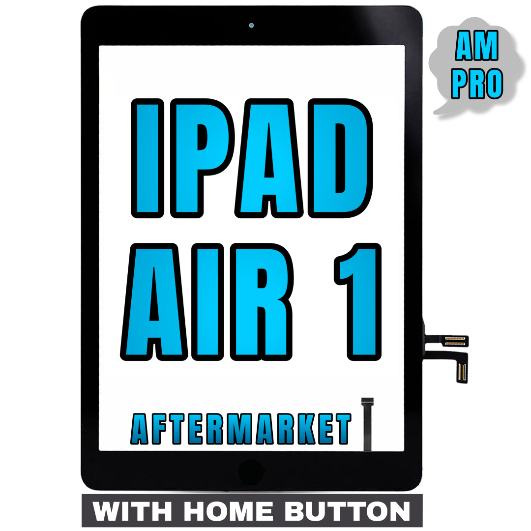 For iPad Air 1 Digitizer Glass Replacement (With Home Button Pre-Installed) (Aftermarket Pro) (Black)