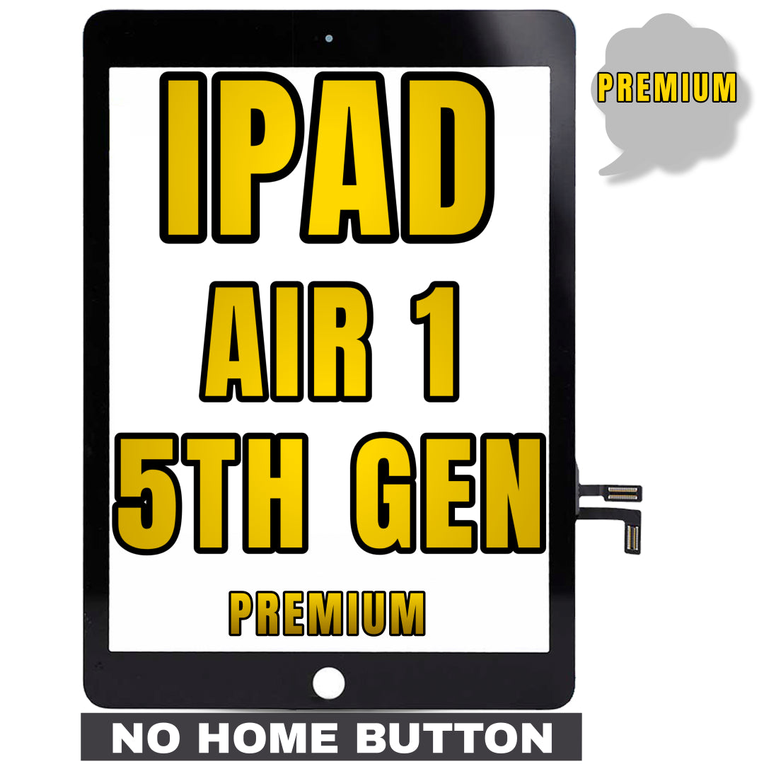 For iPad Air 1 / iPad 5th Gen (2017) Digitizer Glass Replacement (No Home Button Installed) (Premium) (Black)