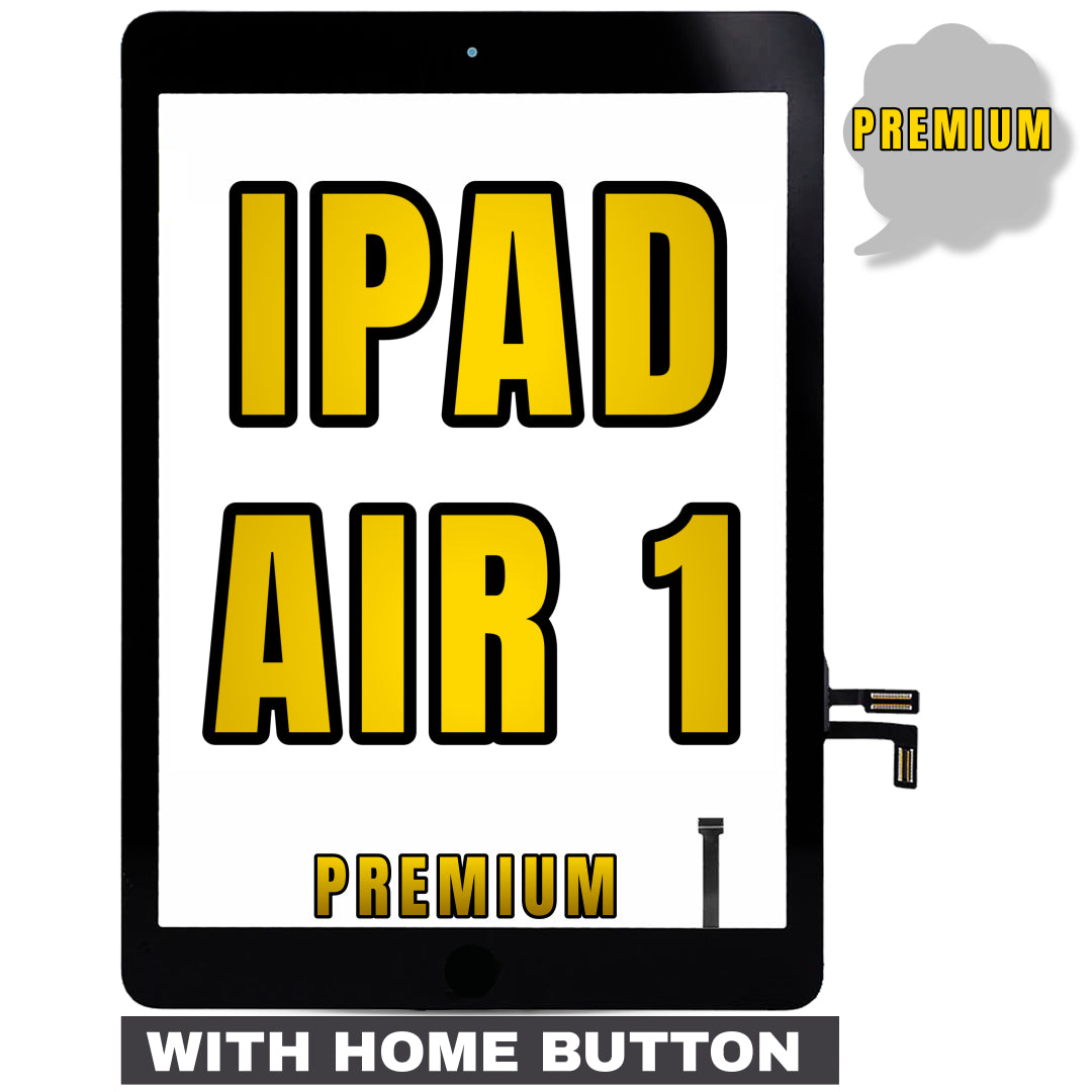 For iPad Air 1 Digitizer Glass Replacement (With Home Button Pre-Installed) (Premium) (Black)