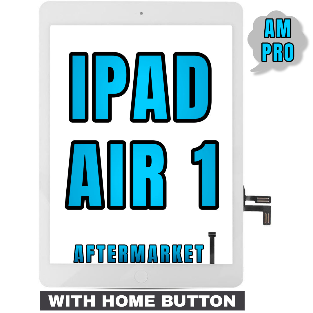 For iPad Air 1 Digitizer Glass Replacement (With Home Button Pre-Installed) (Aftermarket Pro) (White)
