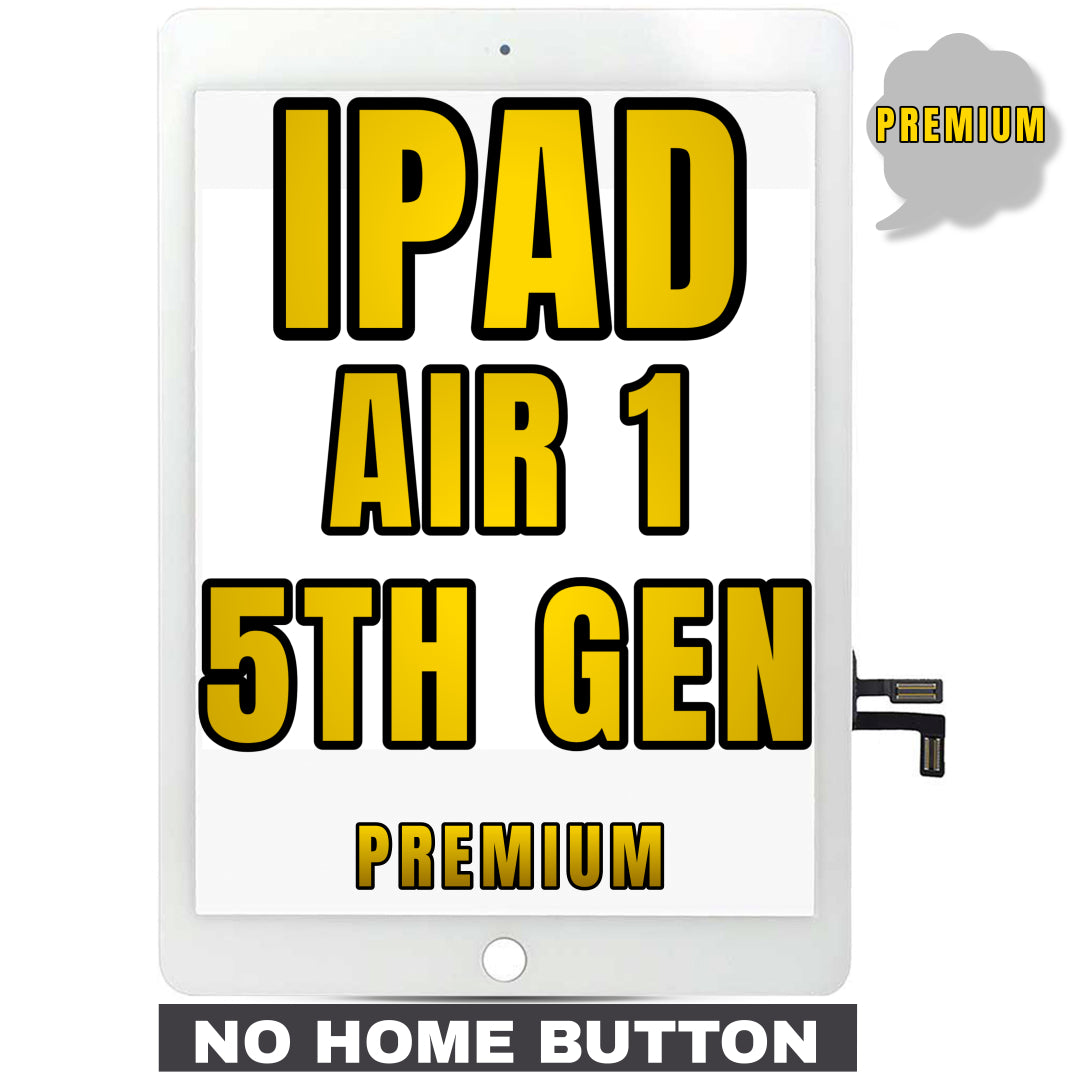 For iPad Air 1 / iPad 5th Gen (2017) Digitizer Glass Replacement (No Home Button Installed) (Premium) (White)