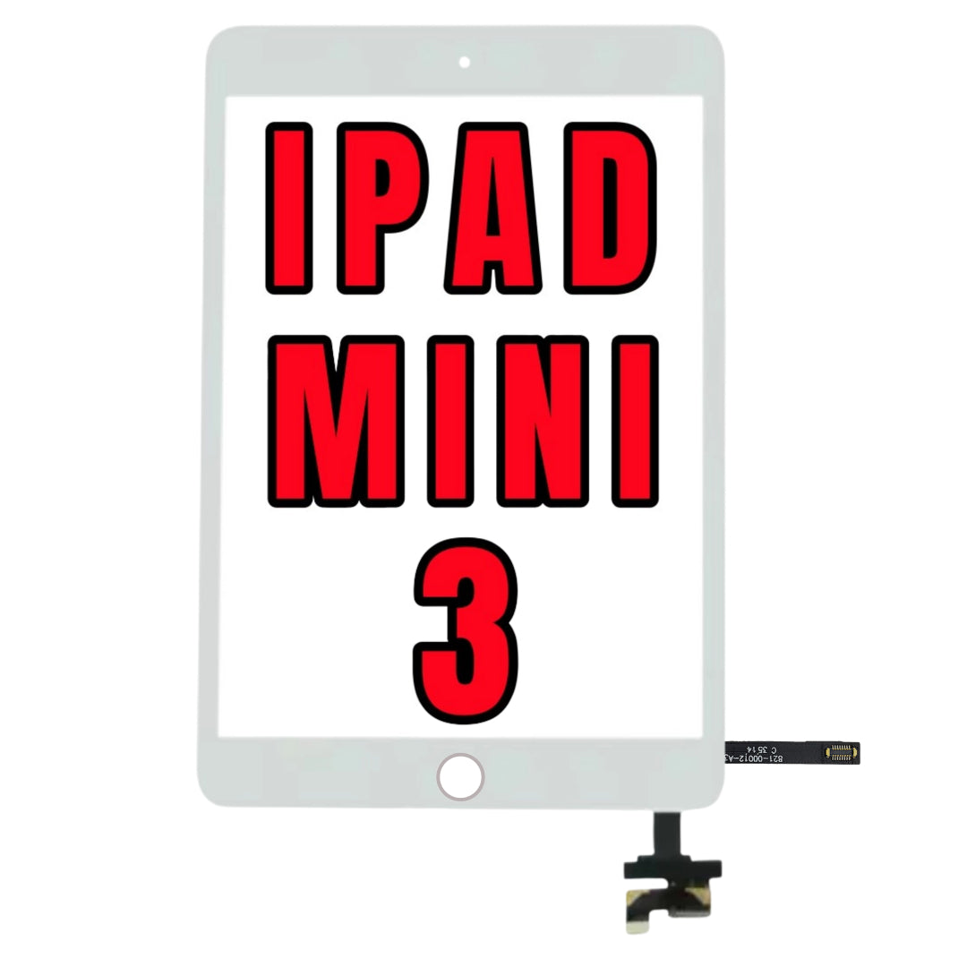 For iPad Mini 3 Digitizer Glass Replacement (With Home Button Pre-Installed) (White)