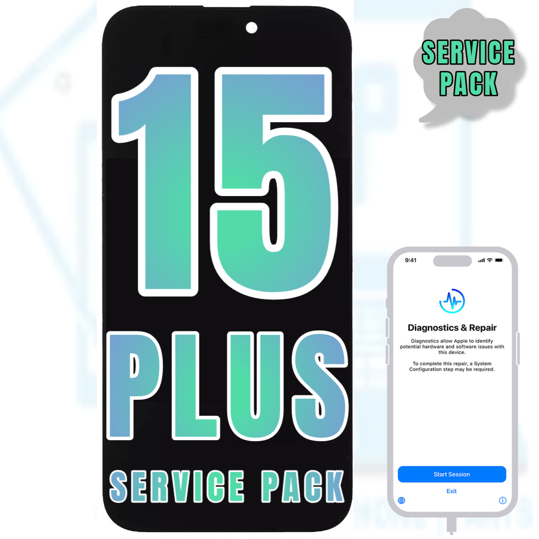 For iPhone 15 Plus OLED Screen Replacement With Proximity Sensor Flex Pre-Installed (Support Diagnostic Screen) (Service Pack)