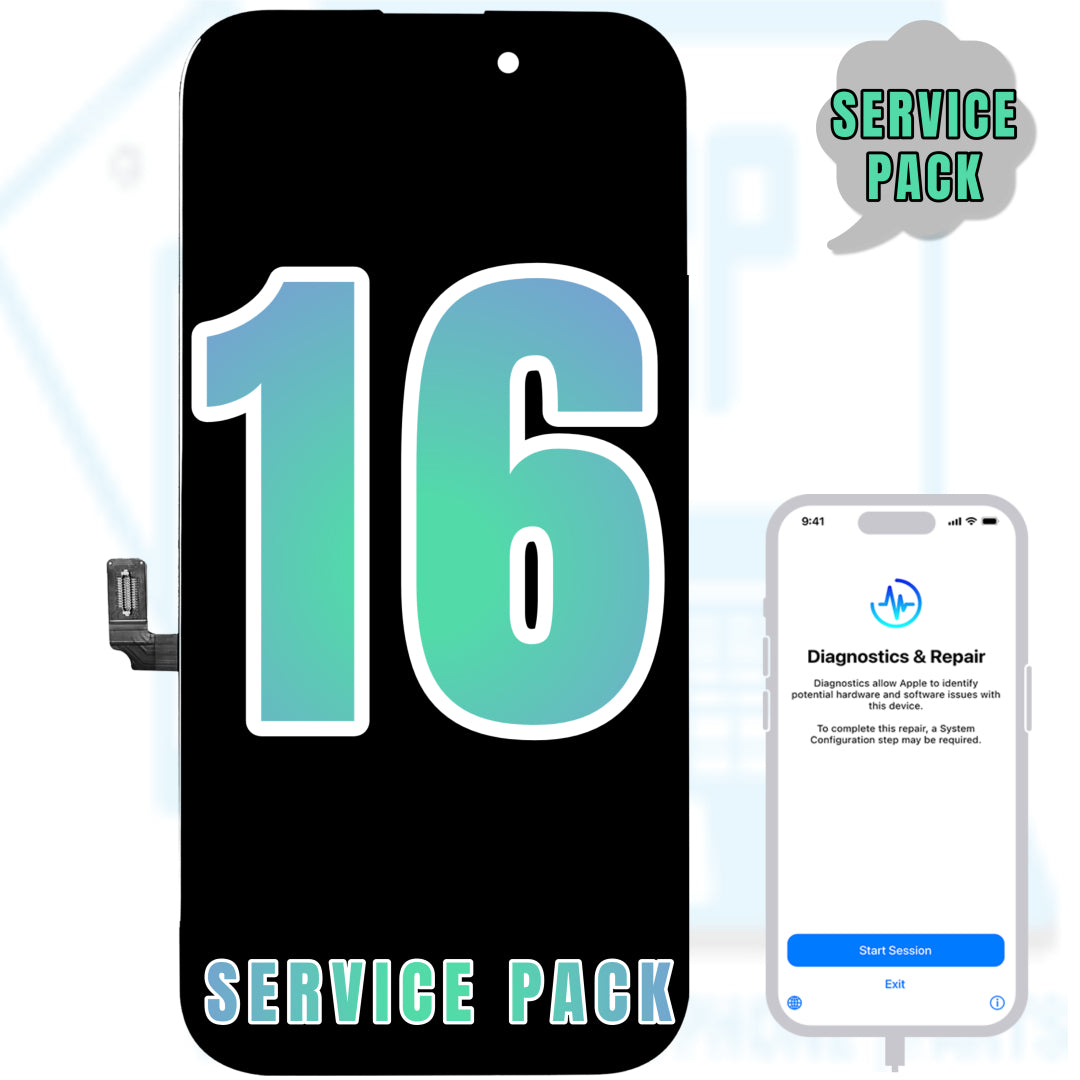 For iPhone 16 OLED Screen Replacement With Proximity Sensor Flex Pre-Installed (Support Diagnostic Screen) (Service Pack)