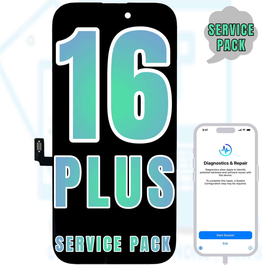 For iPhone 16 Plus OLED Screen Replacement With Proximity Sensor Flex Pre-Installed (Support Diagnostic Screen) (Service Pack)