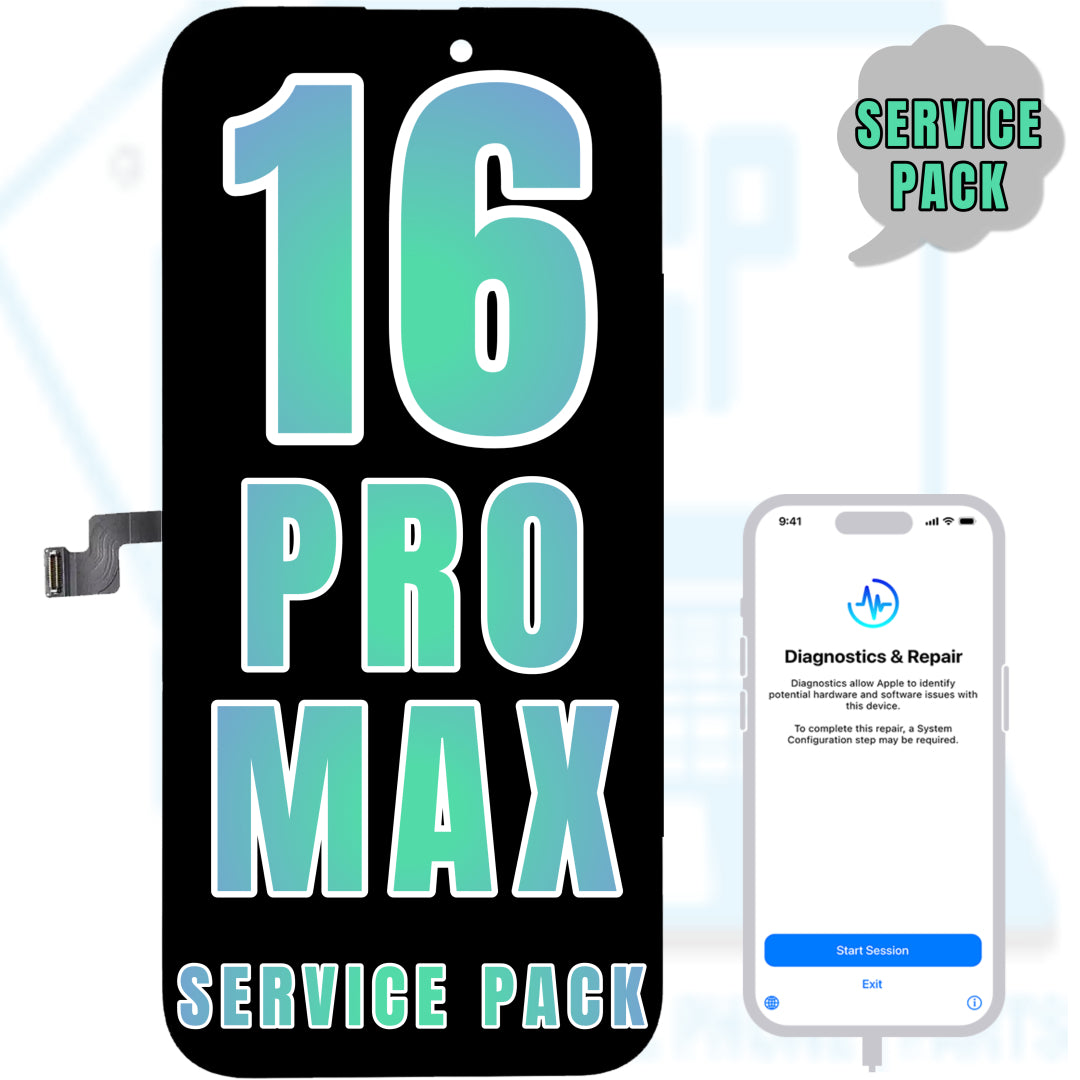 For iPhone 16 Pro Max OLED Screen Replacement With Proximity Sensor Flex Pre-Installed (Support Diagnostic Screen) (Service Pack)