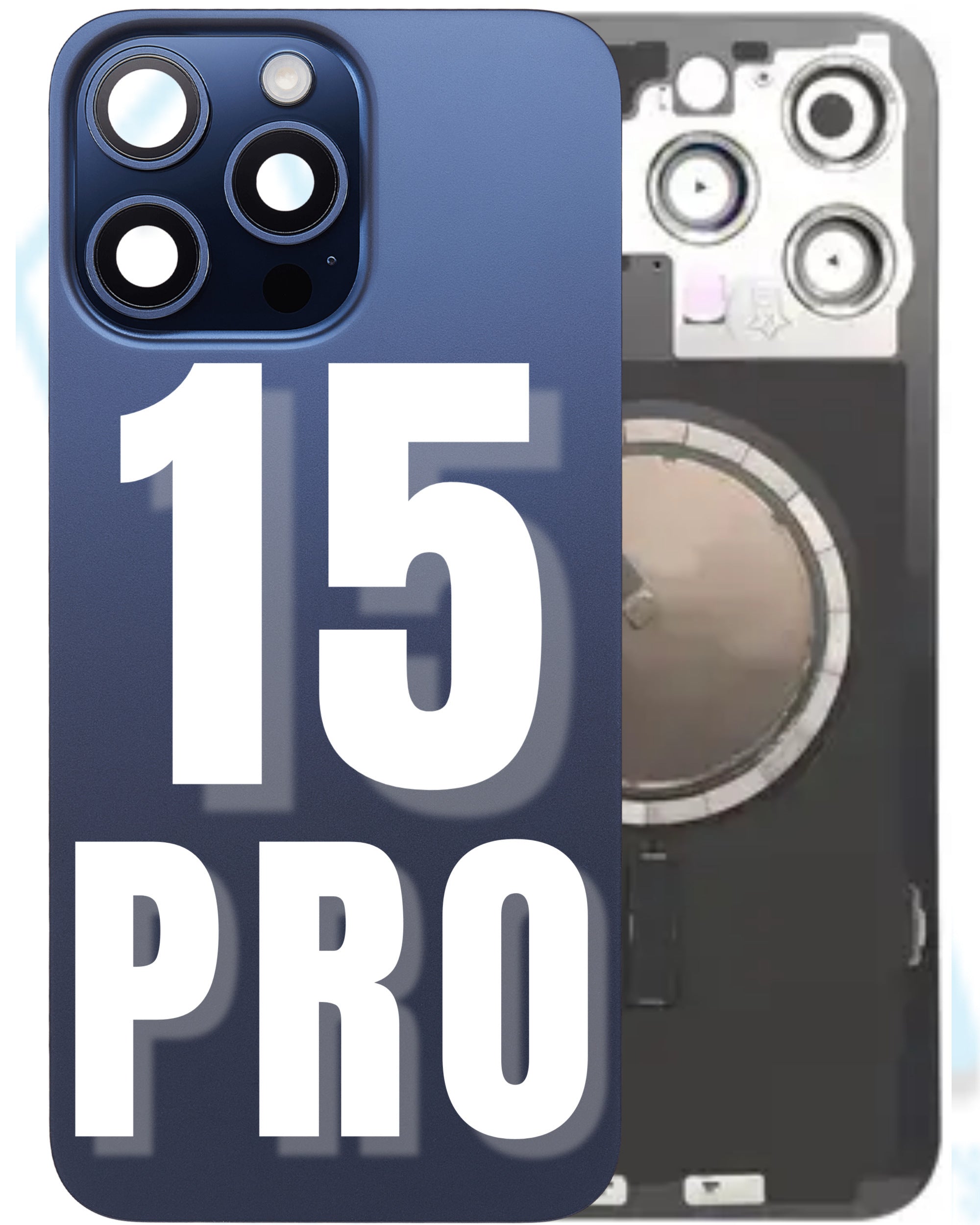 For iPhone 15 Pro Back Glass Replacement with Pre-Installed MagSafe Magnet Steel Plate (All Colors)