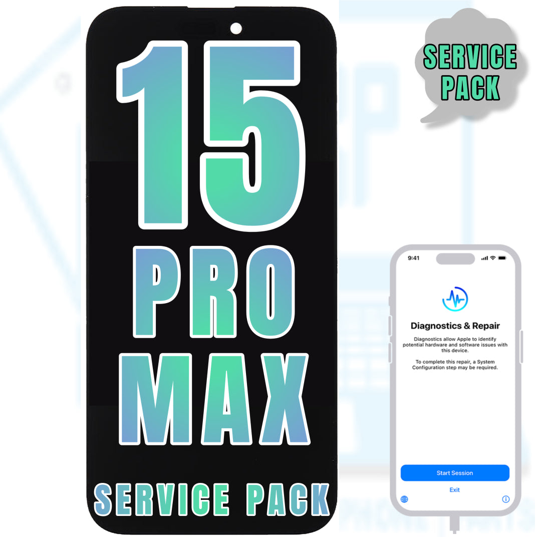 For iPhone 15 Pro Max OLED Screen Replacement With Proximity Sensor Flex Pre-Installed (Support Diagnostic Screen) (Service Pack)