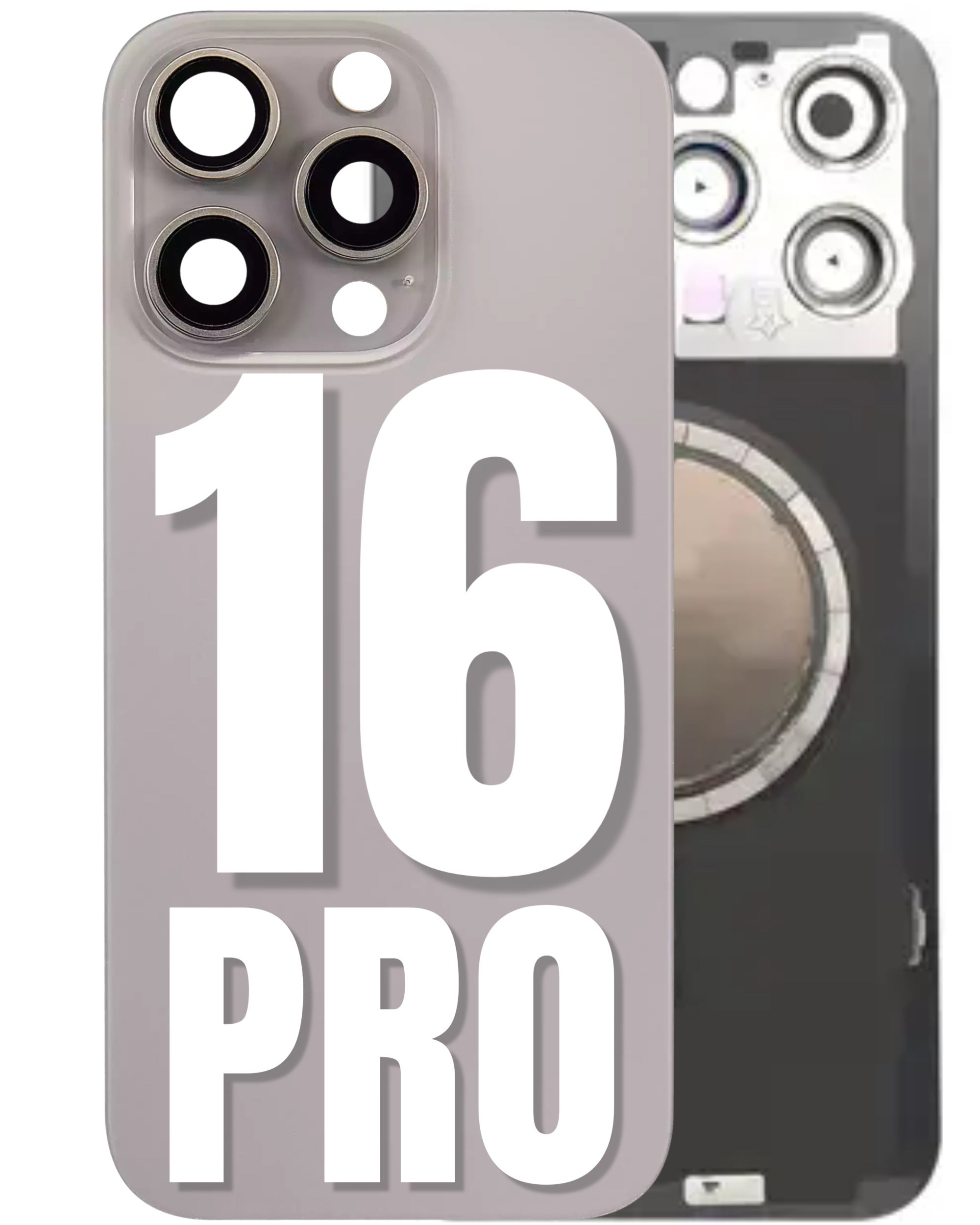 For iPhone 16 Pro Back Glass Replacement With Pre-Installed MagSafe Magnet Steel Plate (All Colors)