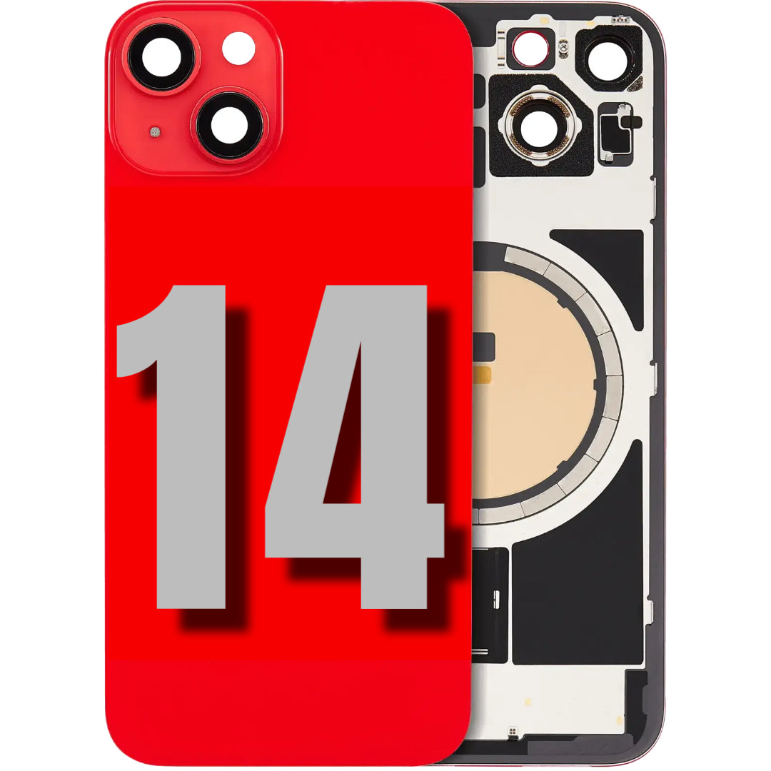 For iPhone 14 Back Glass Replacement with Pre-Installed MagSafe Magnet Steel Plate (All Colors)