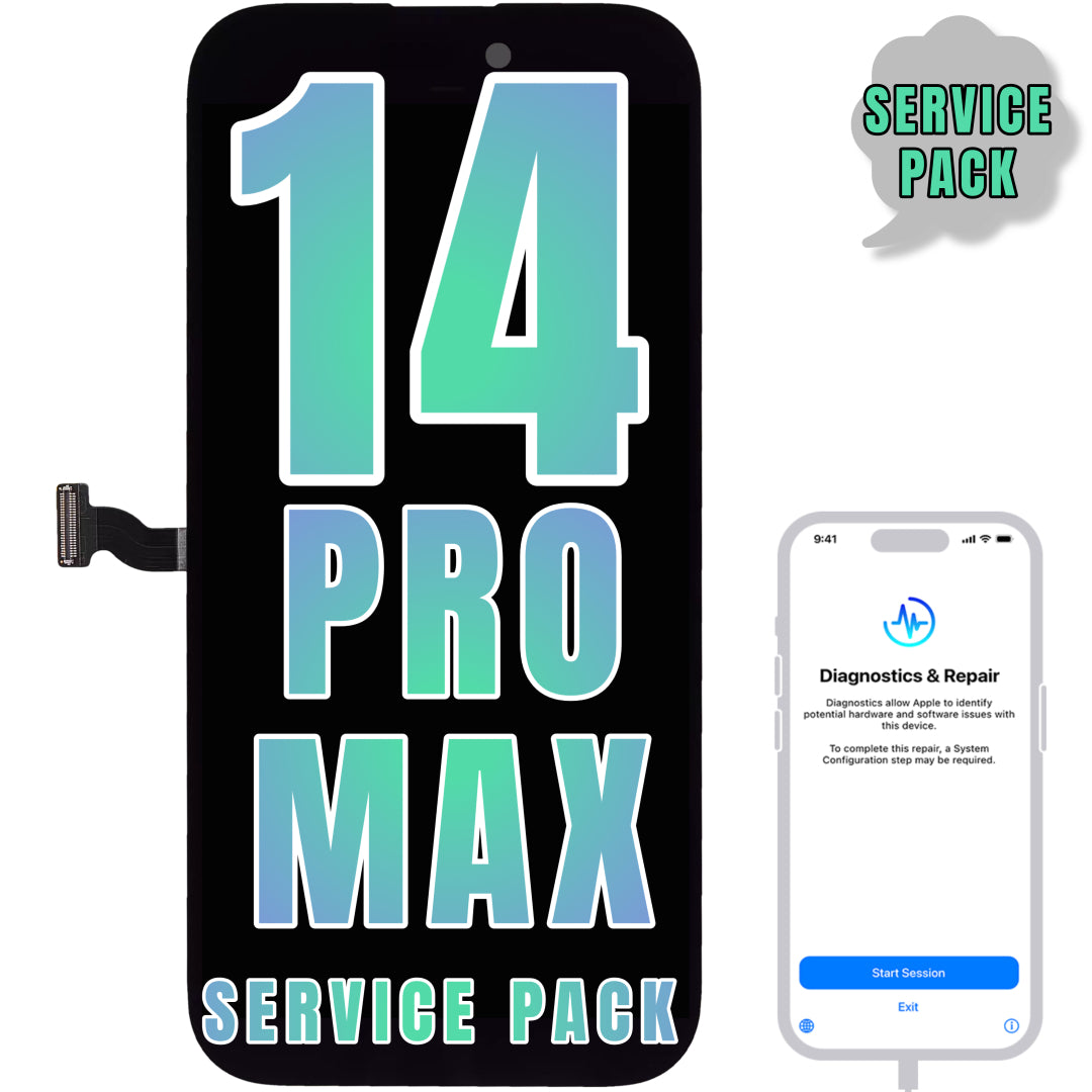 For iPhone 14 Pro Max OLED Screen Replacement With Proximity Sensor Flex Pre-Installed (Support Diagnostic Screen) (Service Pack)