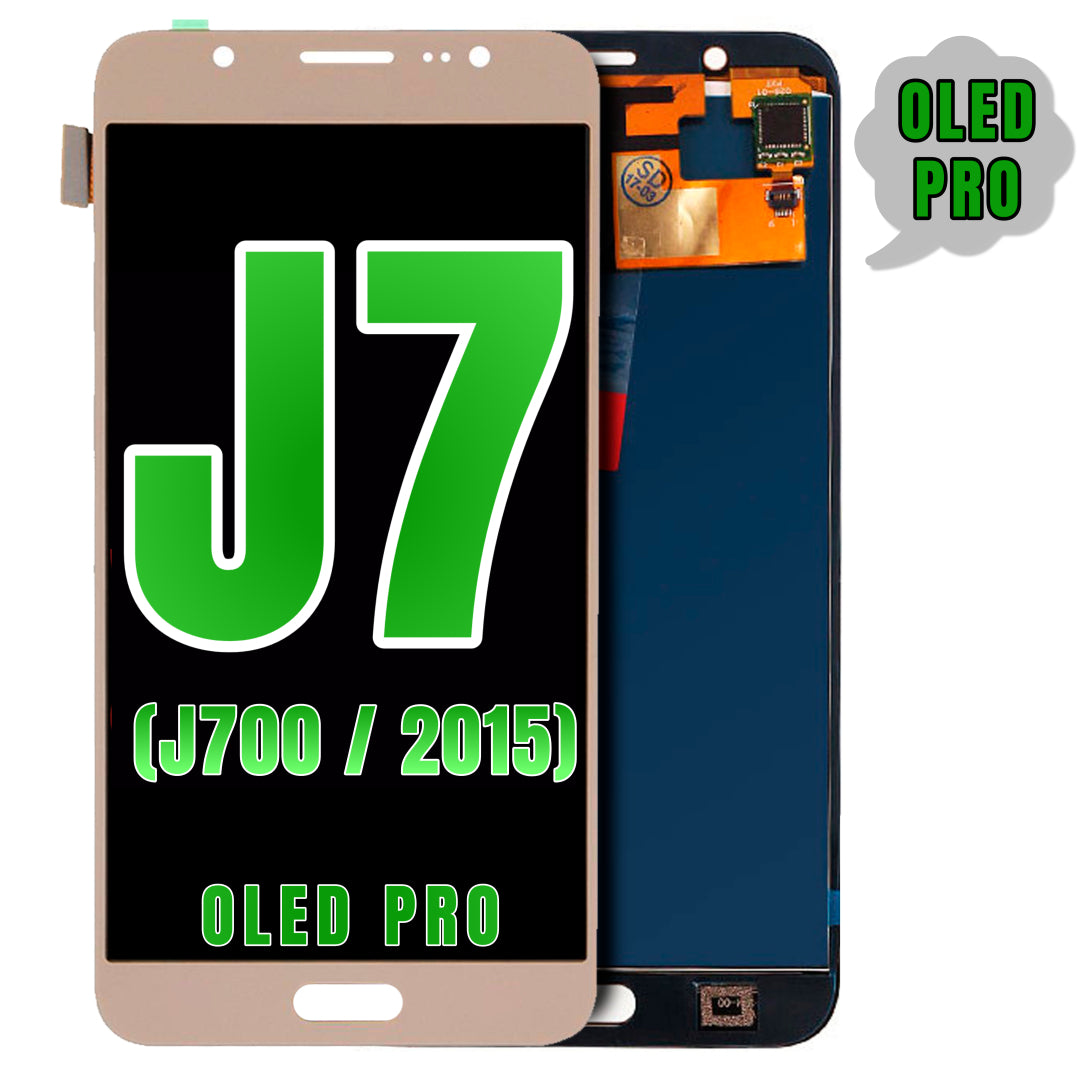 For Samsung Galaxy J7 (J700 / 2015) OLED Screen Replacement Without Frame (Oled Pro) (Gold)