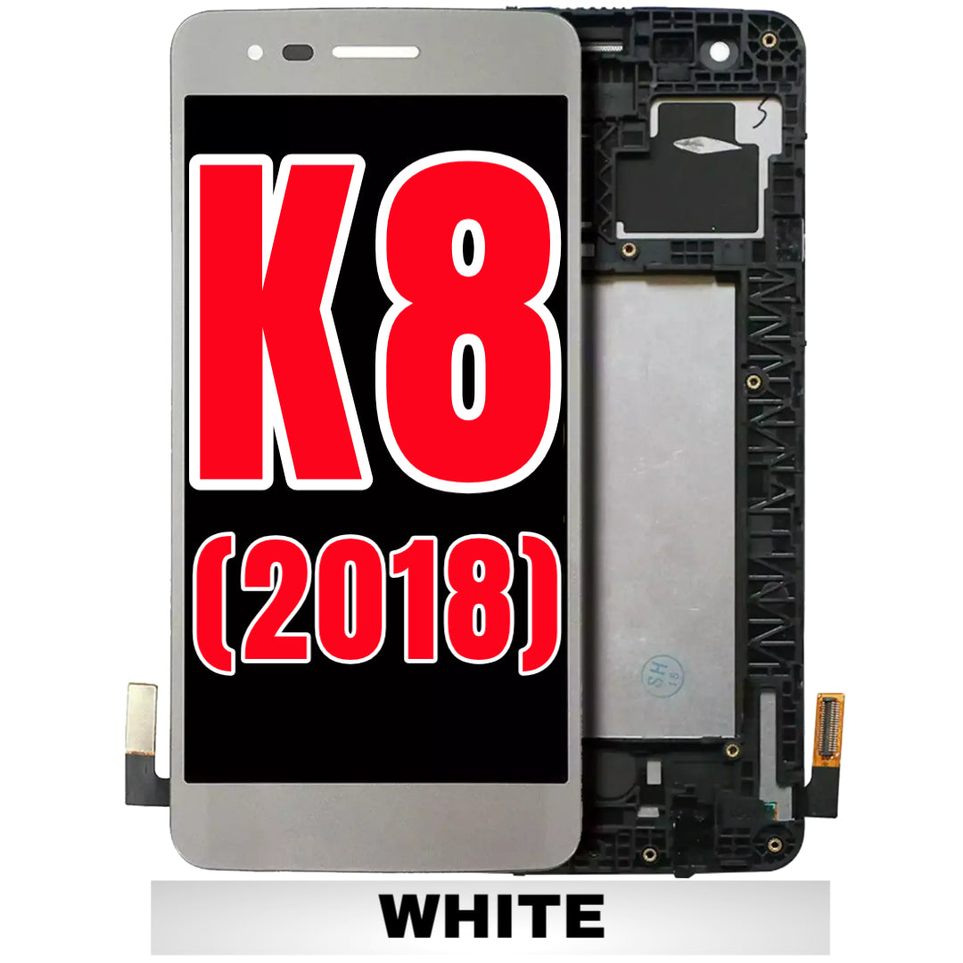 For LG K8 (2018) / Aristo 3 Plus / Aristo 3 / Aristo 2 Plus / Aristo 2 / Phoenix 4 LCD Screen Replacement With Frame (White)