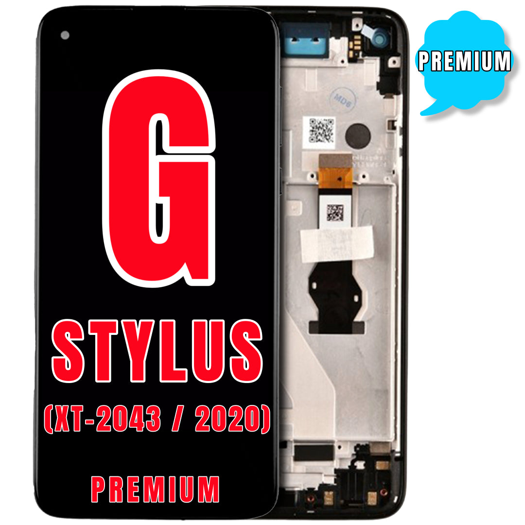 For Moto G Stylus 6.4" (XT-2043 / 2020) LCD Screen Replacement With Frame (Premium) (Black)