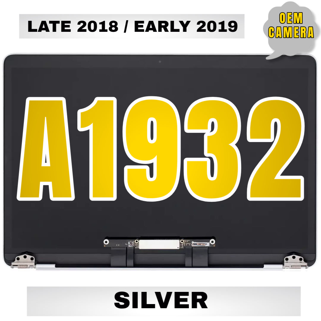 For MacBook Air 13" (A1932 / Late 2018 / Early 2019) LCD Screen With Top Cover / Light Sensor Replacement / OEM Camera (Silver)