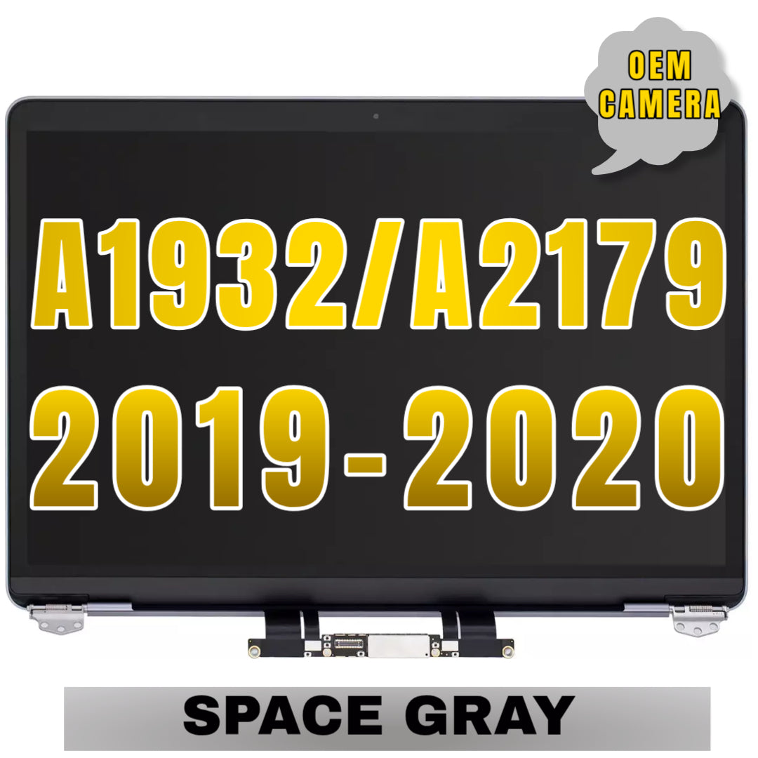 For MacBook Air 13" (A1932 / A2179 / 2019-2020) LCD Screen With Top Cover / Light Sensor Replacement / OEM Camera (Space Gray)