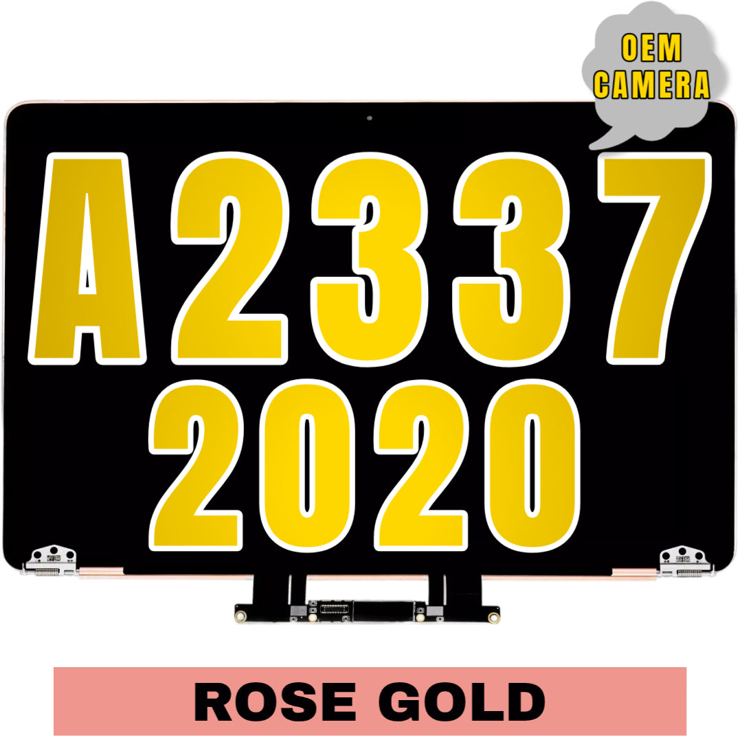 For MacBook Air 13" (A2337 / 2020) LCD Screen With Top Cover / Light Sensor Replacement / OEM Camera (Rose Gold)
