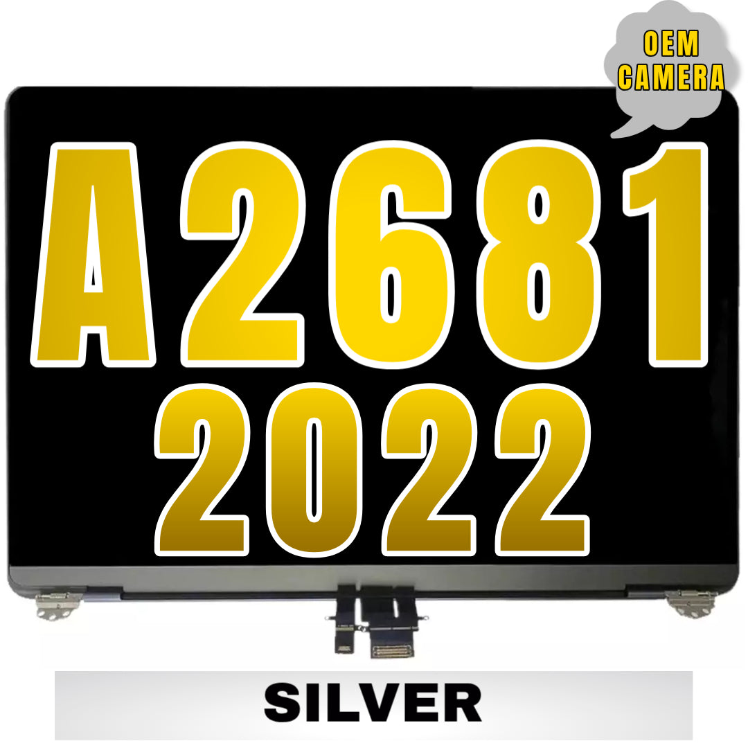 For MacBook Air 13" (A2681 / 2022) LCD Screen With Top Cover / Light Sensor Replacement / OEM Camera (Silver)