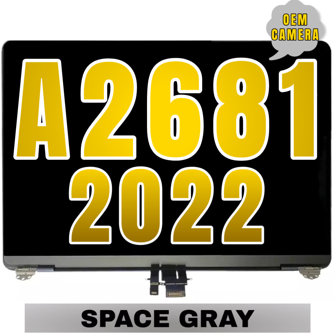 For MacBook Air 13" (A2681 / 2022) LCD Screen With Top Cover / Light Sensor Replacement / OEM Camera (Space Gray)