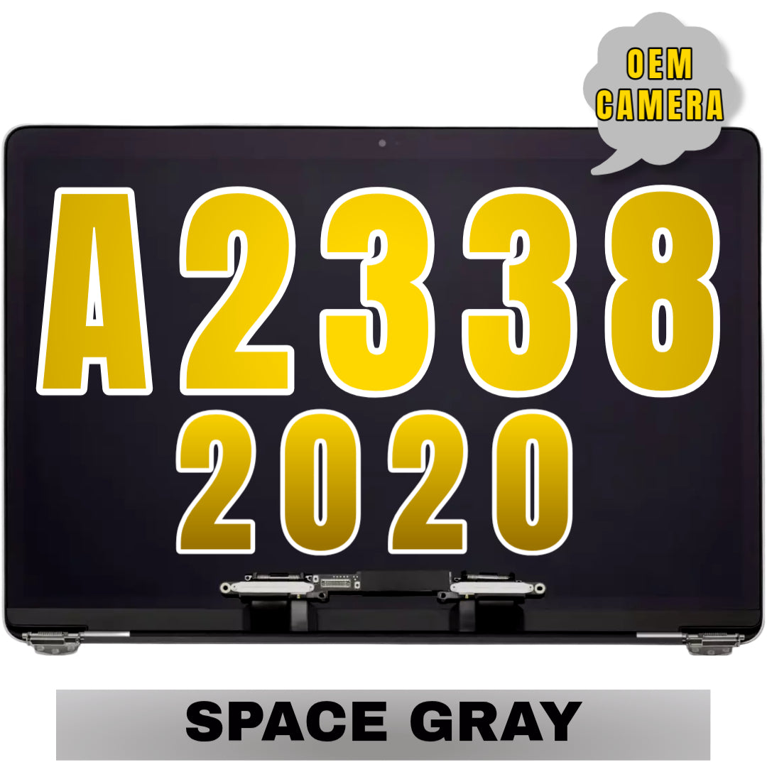 For MacBook Pro 13" (A2338 / Late 2020) LCD Screen With Top Cover / Light Sensor Replacement / OEM Camera (Space Gray)