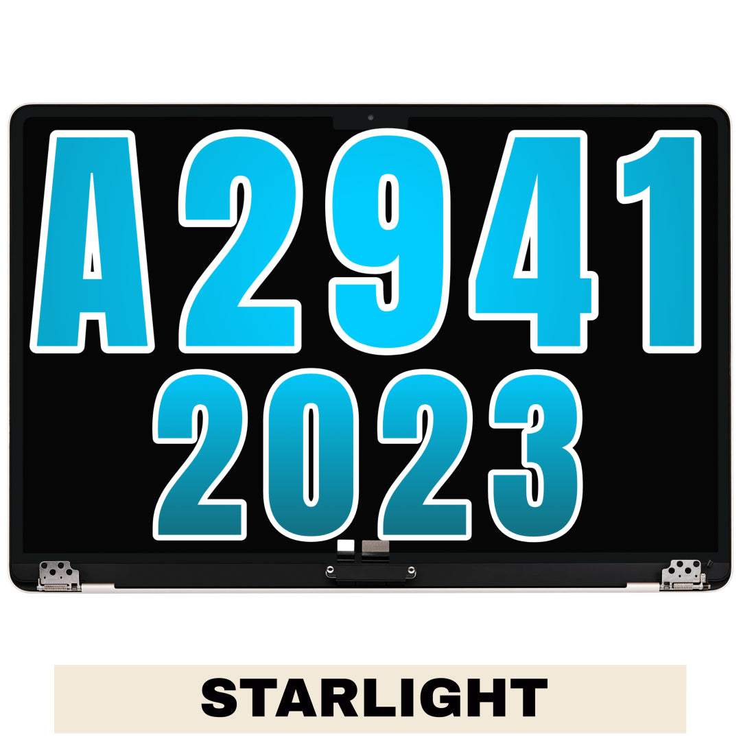 For MacBook Air 15" (A2941 / 2023) / Air 15" (A3114 / 2024) LCD Screen With Top Cover / Light Sensor Replacement (Aftermarket Pro) (Starlight)