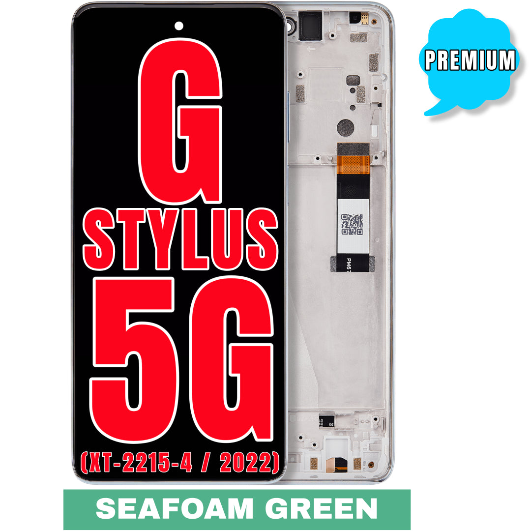 For Moto G Stylus 5G (XT-2215-4 / 2022) LCD Screen Replacement With Frame (Premium) (Seafoam Green)
