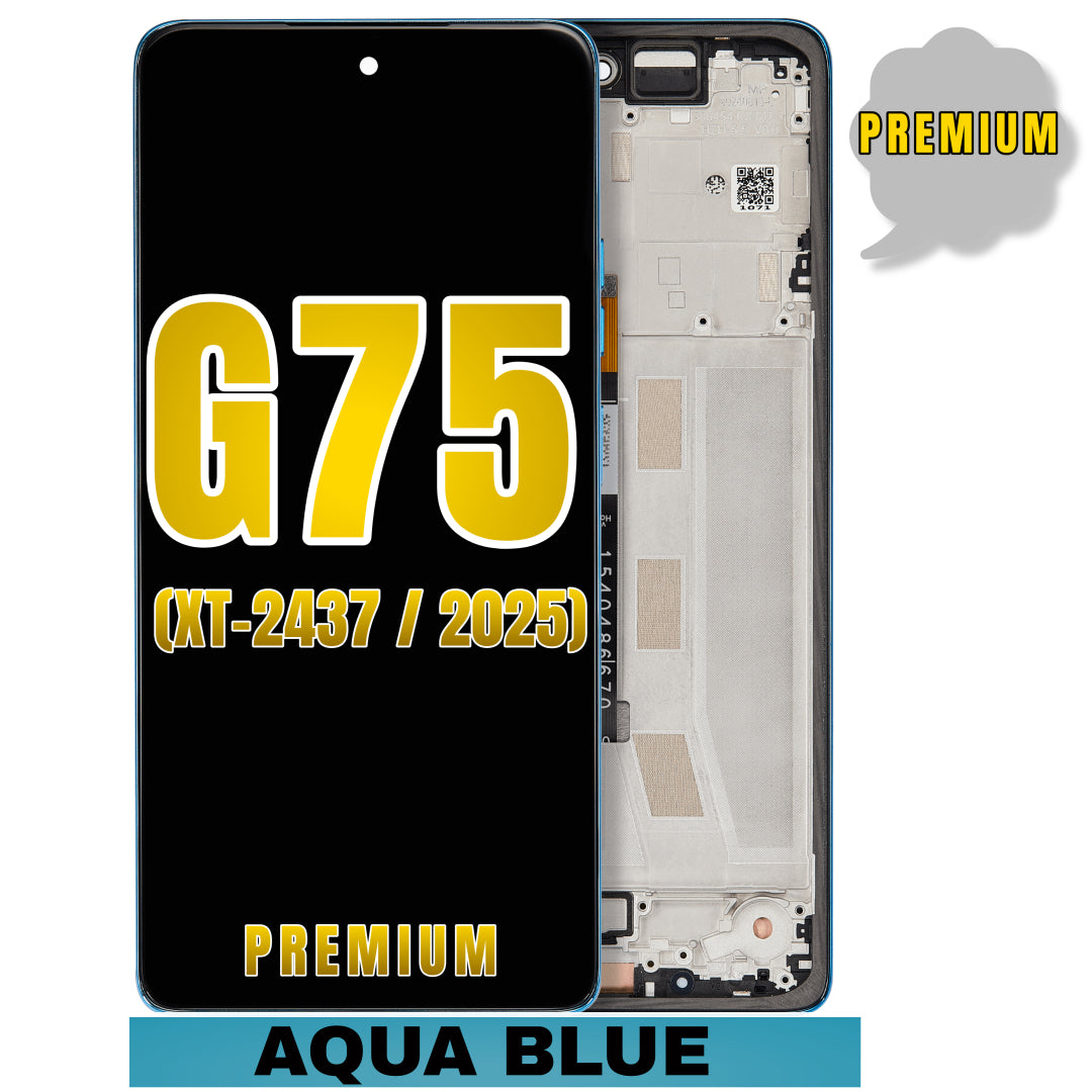 For Moto G75 5G (XT-2437 / 2024) LCD Screen Replacement With Frame (Premium) (Aqua Blue)