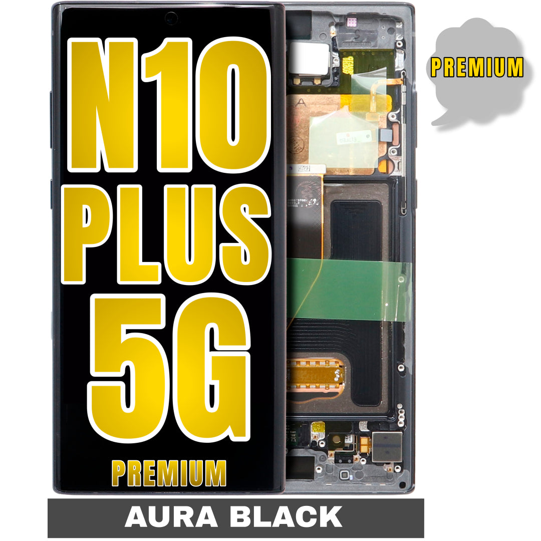 For Samsung Galaxy Note 10 Plus 5G OLED Screen Replacement With Frame (Premium) (Aura Black)