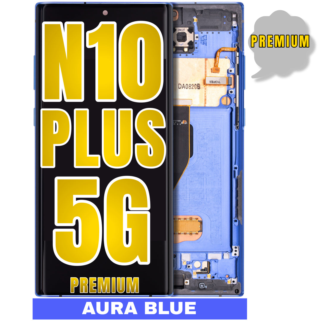 For Samsung Galaxy Note 10 Plus 5G OLED Screen Replacement With Frame (Premium) (Aura Blue)