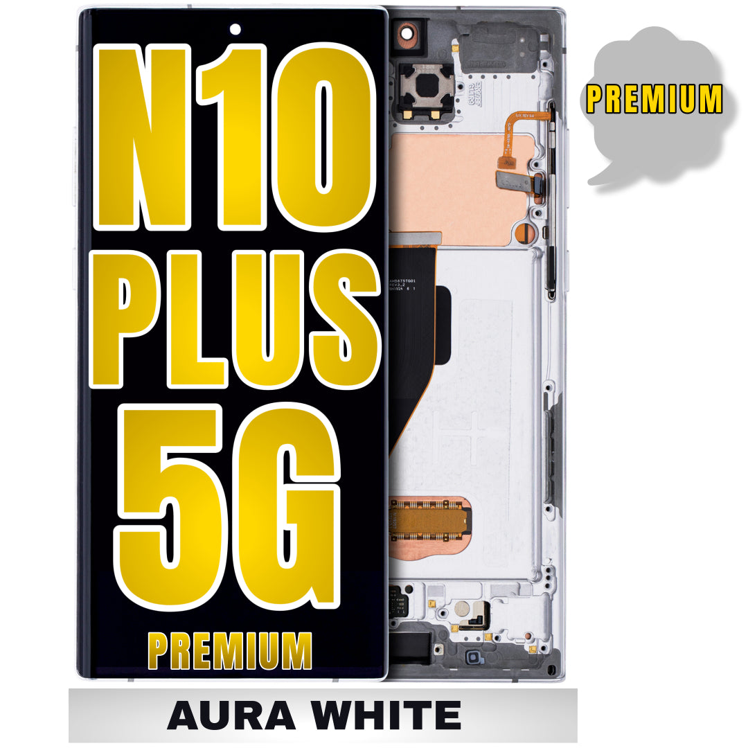 For Samsung Galaxy Note 10 Plus 5G OLED Screen Replacement With Frame (Premium) (Aura white)