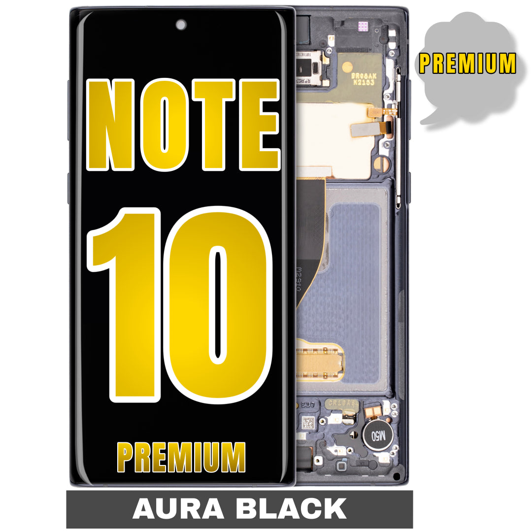 For Samsung Galaxy Note 10 OLED Screen Replacement With Frame (Premium) (Aura Black)