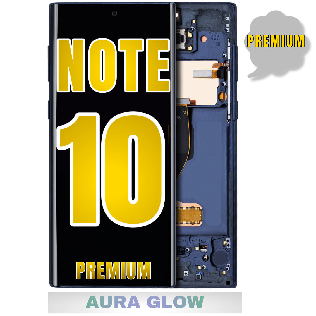 For Samsung Galaxy Note 10 OLED Screen Replacement With Frame (Premium) (Aura Glow / Silver)