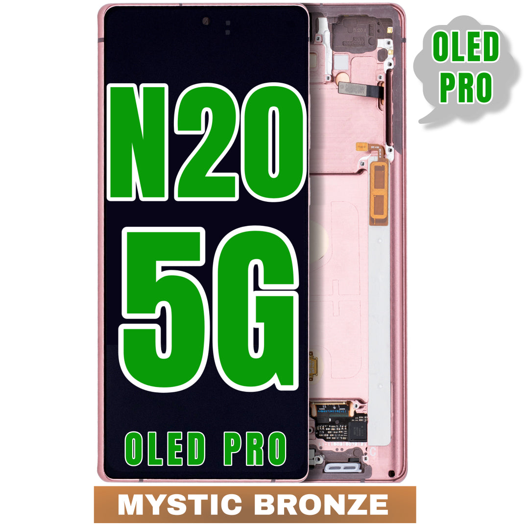 For Samsung Galaxy Note 20 5G OLED Screen Replacement With Frame (Oled Pro) (Mystic Bronze)