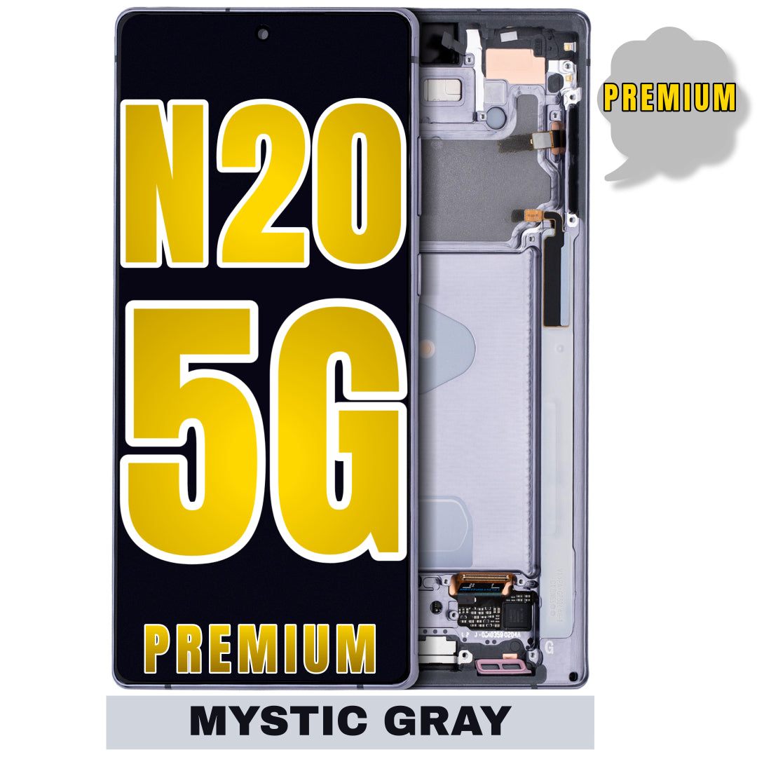 For Samsung Galaxy Note 20 5G OLED Screen Replacement With Frame (Premium) (Mystic Gray)