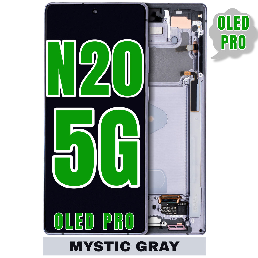 For Samsung Galaxy Note 20 5G OLED Screen Replacement With Frame (Oled Pro) (Mystic Gray)