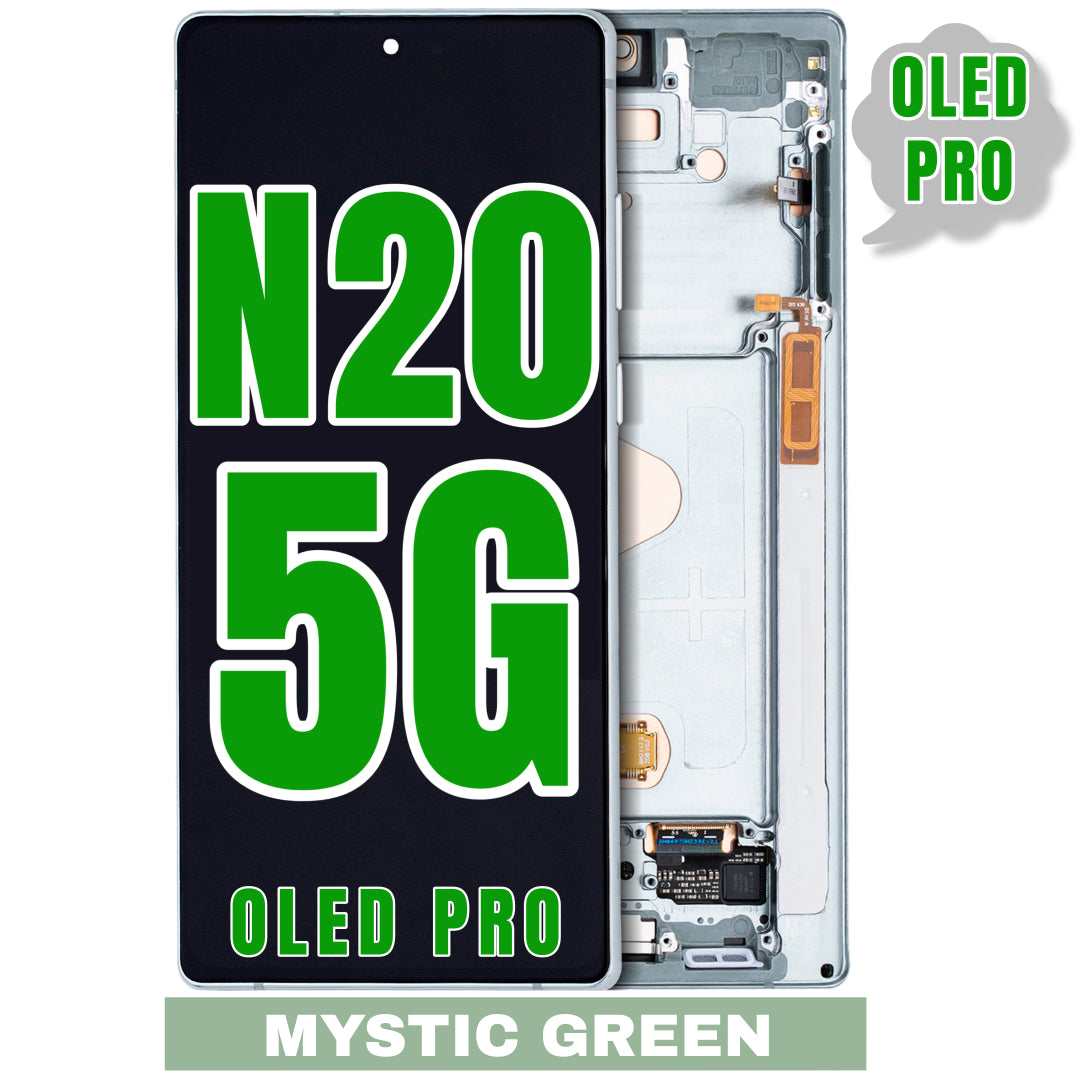 For Samsung Galaxy Note 20 5G OLED Screen Replacement With Frame (Oled Pro) (Mystic Green)