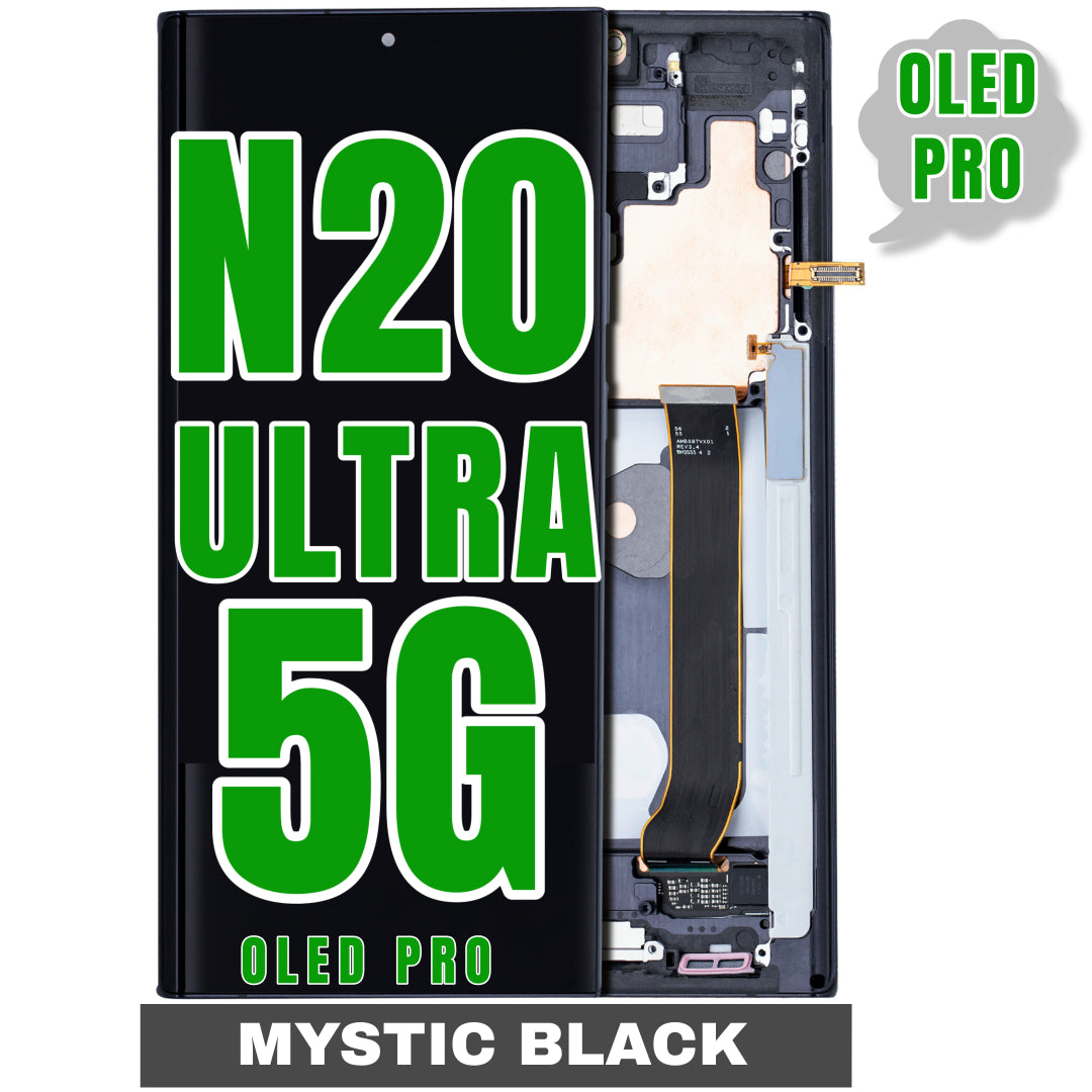 For Samsung Galaxy Note 20 Ultra 5G OLED Screen Replacement With Frame (Oled Pro) (Mystic Black)