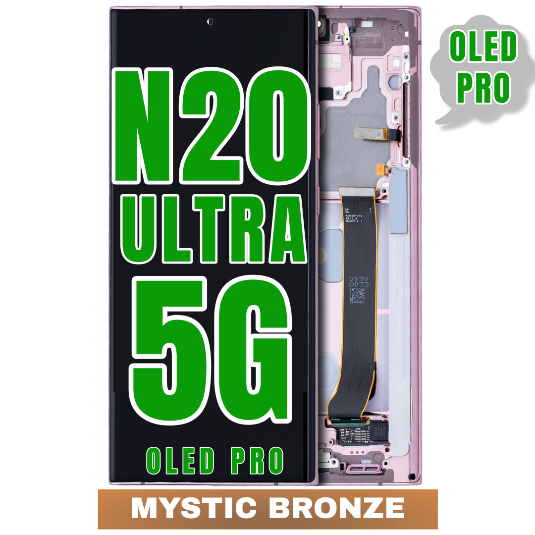 For Samsung Galaxy Note 20 Ultra 5G OLED Screen Replacement With Frame (Oled Pro) (Mystic Bronze)