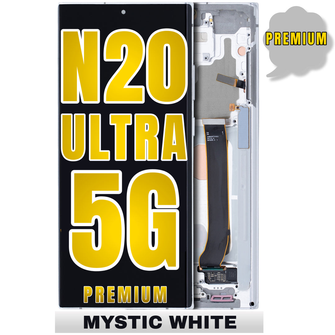For Samsung Galaxy Note 20 Ultra 5G OLED Screen Replacement With Frame (Premium) (Mystic White)