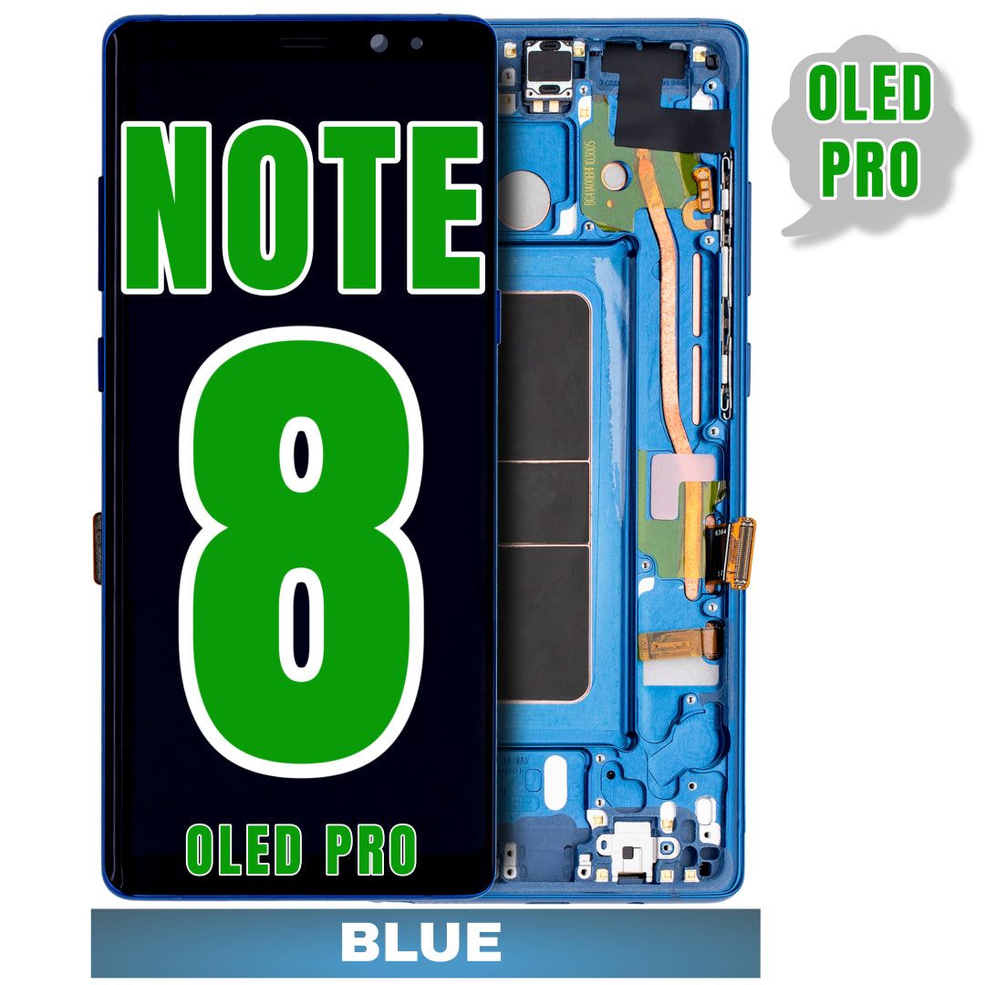 For Samsung Galaxy Note 8 OLED Screen Replacement With Frame (Oled Pro) (Blue)